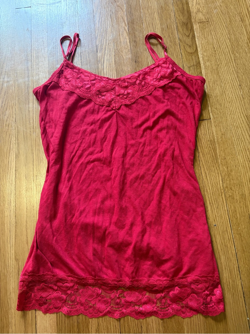 Maurices Whimsigoth Red Y2K Lace Coquette Trim Grunge Cami Tank Top Size M